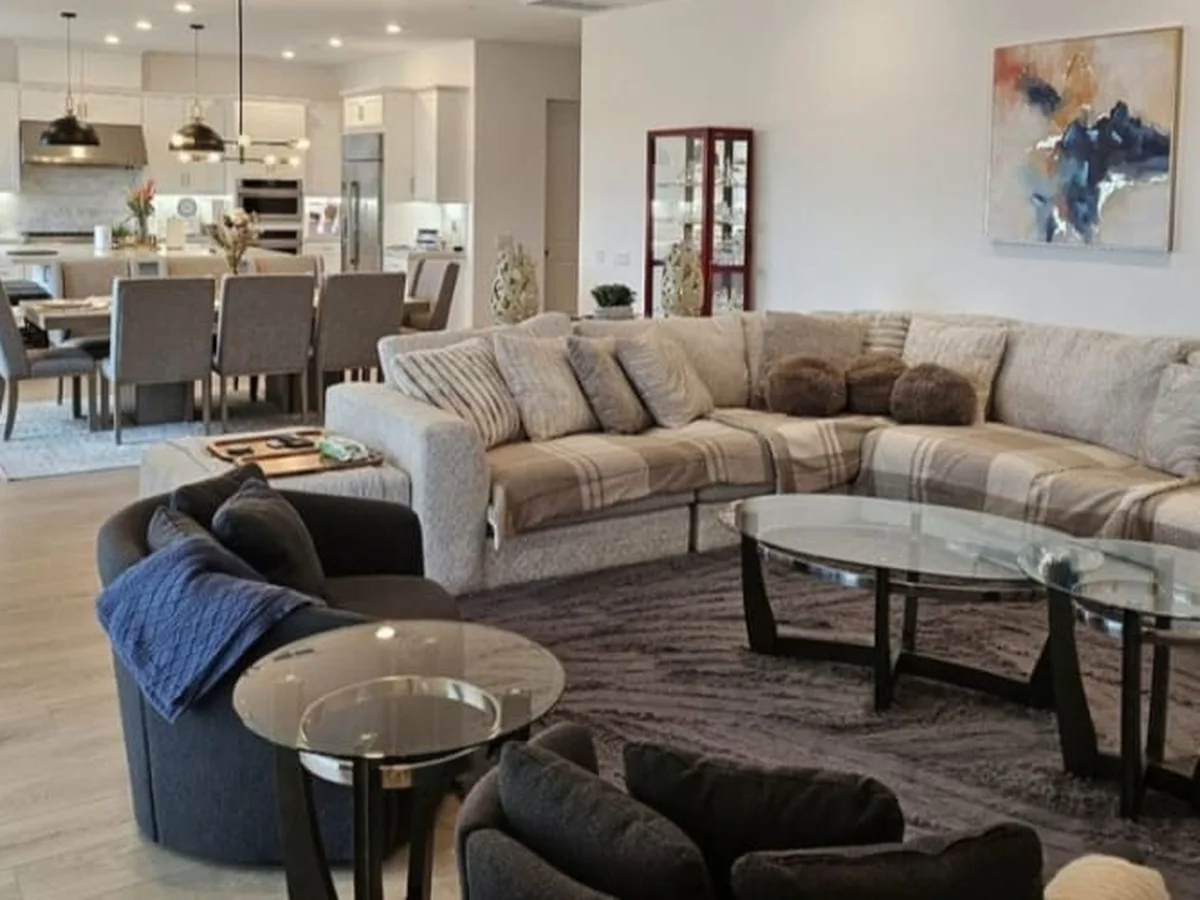 Clean, staged living room